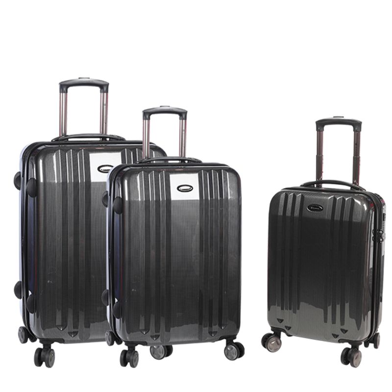 Lot de 3 valises rigides 91603 Extensible 55, 68 et 78 cm Black