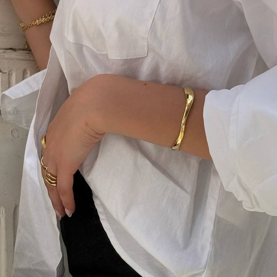 Sistie2ND Wavy Bracelet Gold Plated 17,5cm