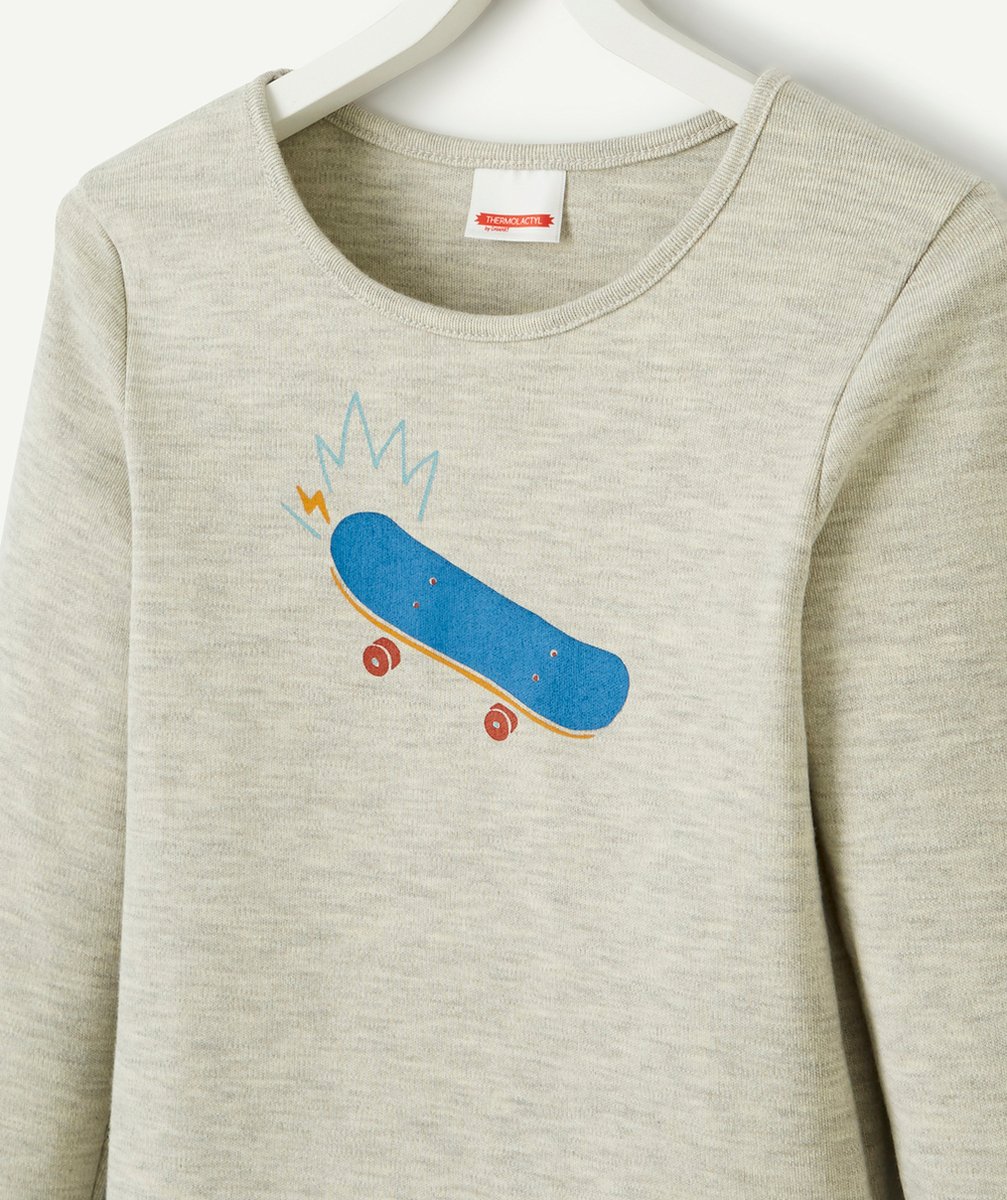 DAMARTT-SHIRT GRIS THERMOLACTYL 3 IMPRIMÉ SKATE