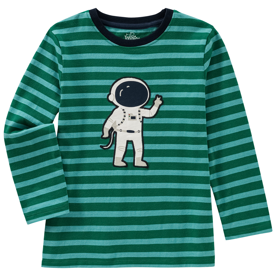Topolino Jungen Langarmshirt mit Astronaut-Applikation grün / helltürkis