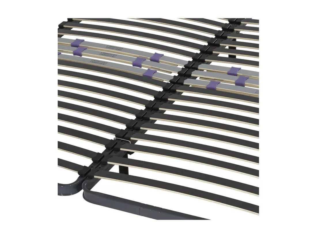 Sommier à lattes + pieds 2x80x200 C223 - 42 lattes bois - Fabrication française