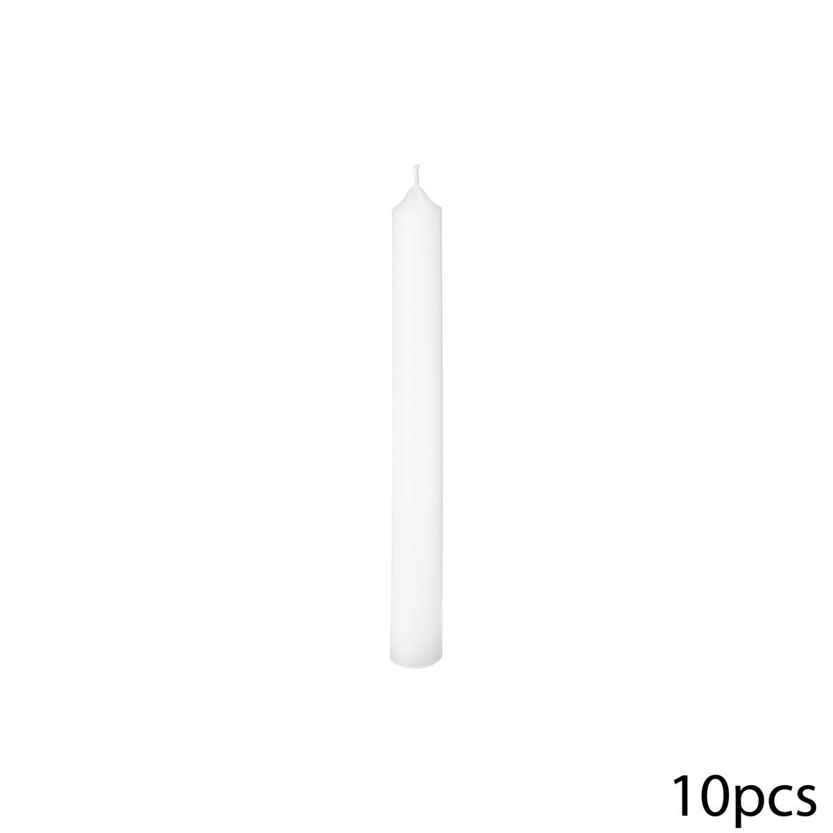 BOUGIE BATON MANY BLANC H.25CM X10 PIECES