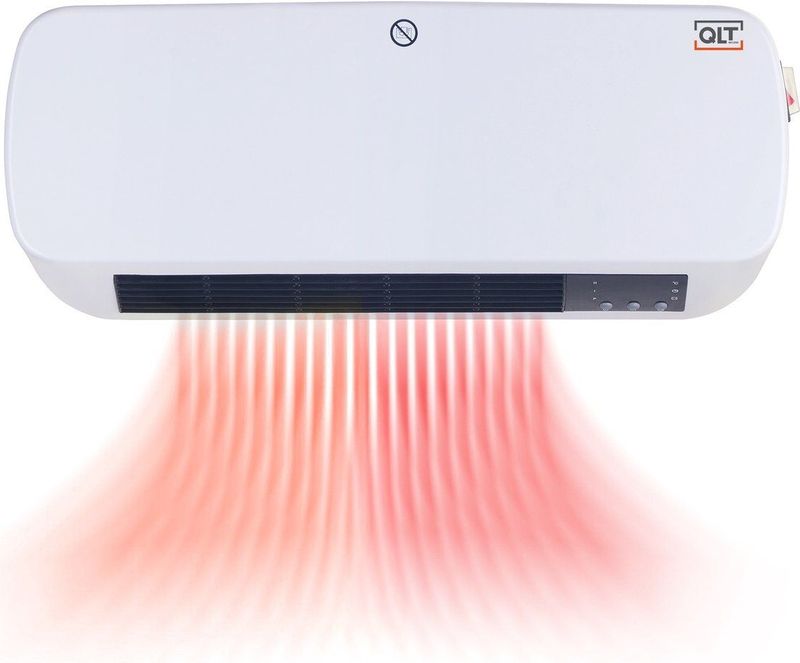 QLT 2-in-1 Keramische Kachel met Wandmontage - Temperatuurregelaar - Wit