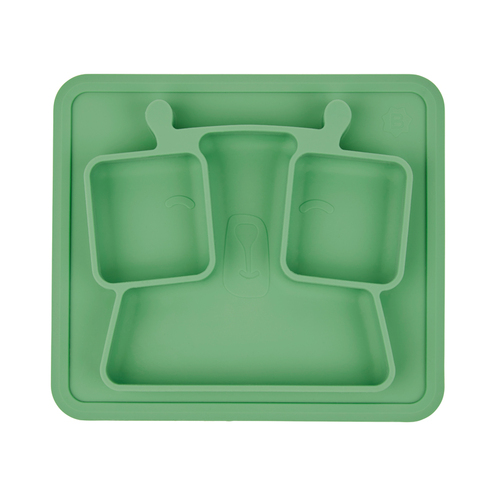 Assiette à compartiments anti-dérapante Verte - BADABULLE