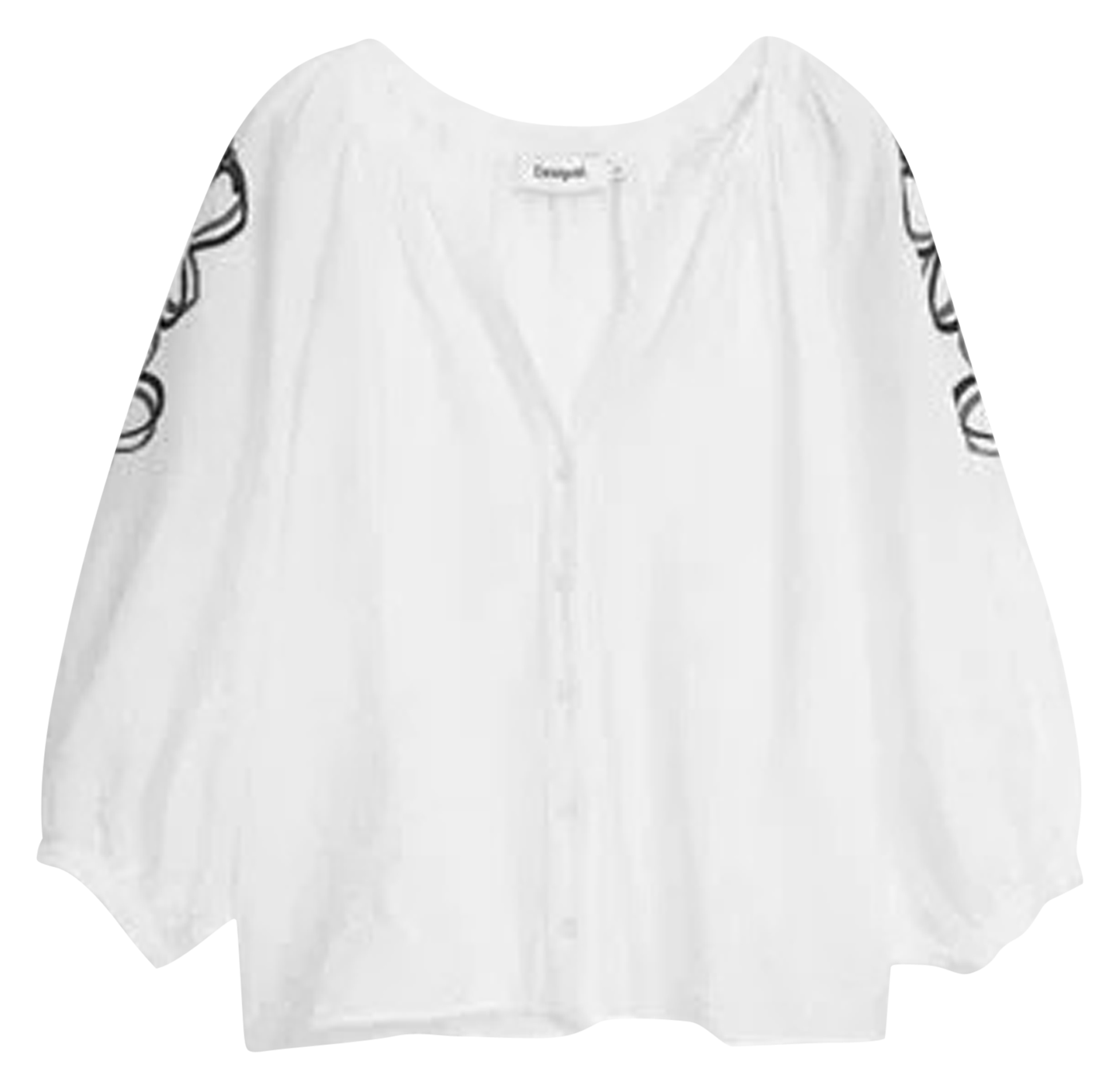 Blouse ample imprimée à fleurs | Blanc