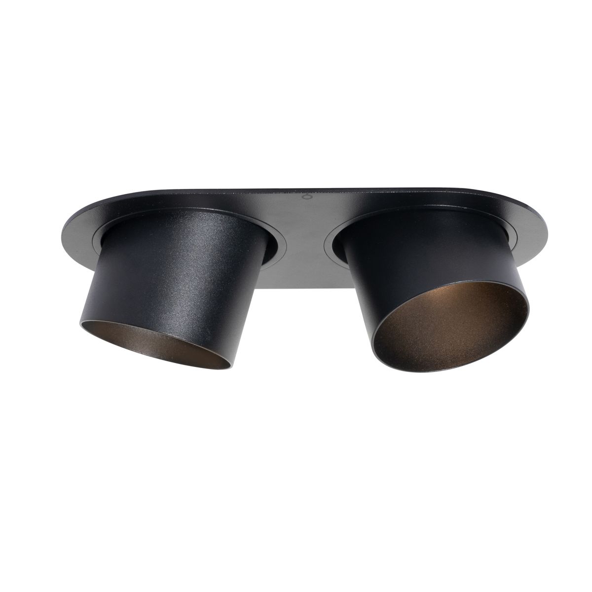 Afgeronde inbouwspot zwart GU10 70mm kantelbaar 2-lichts - Installa