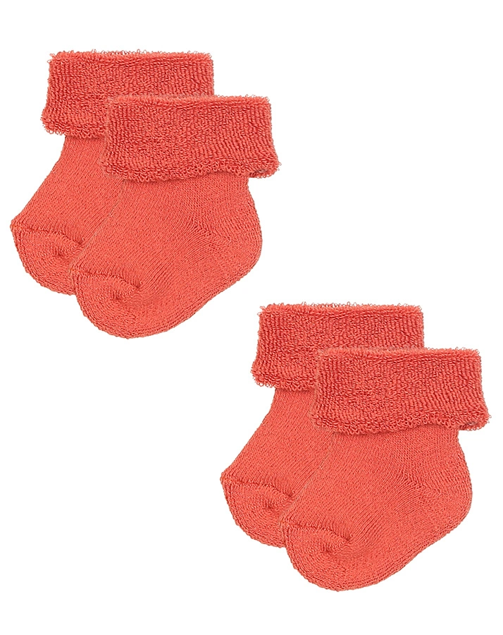 Erstlings-Socken UNI mit Frottee 6er-Pack in toffee/braun