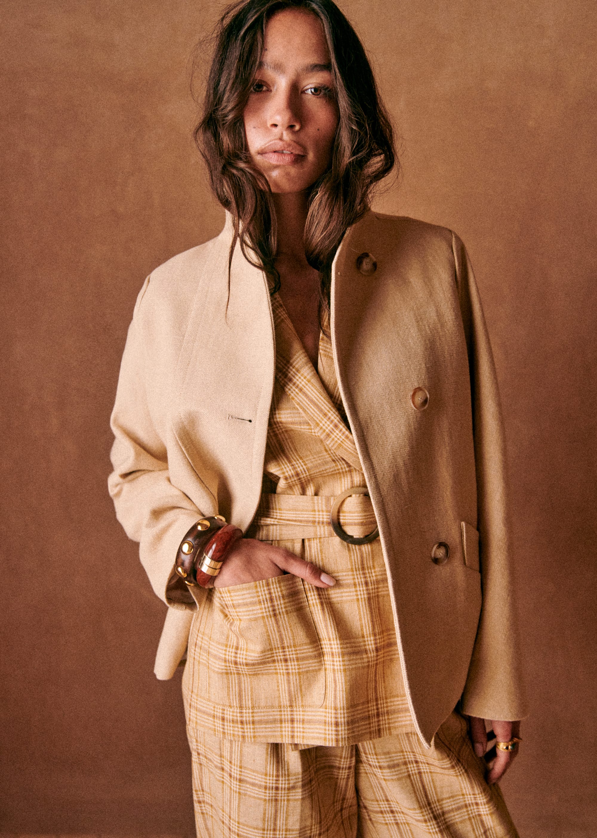 Veste Antonina - Carreaux Ocre - E-SHOP/VESTES 5905731
