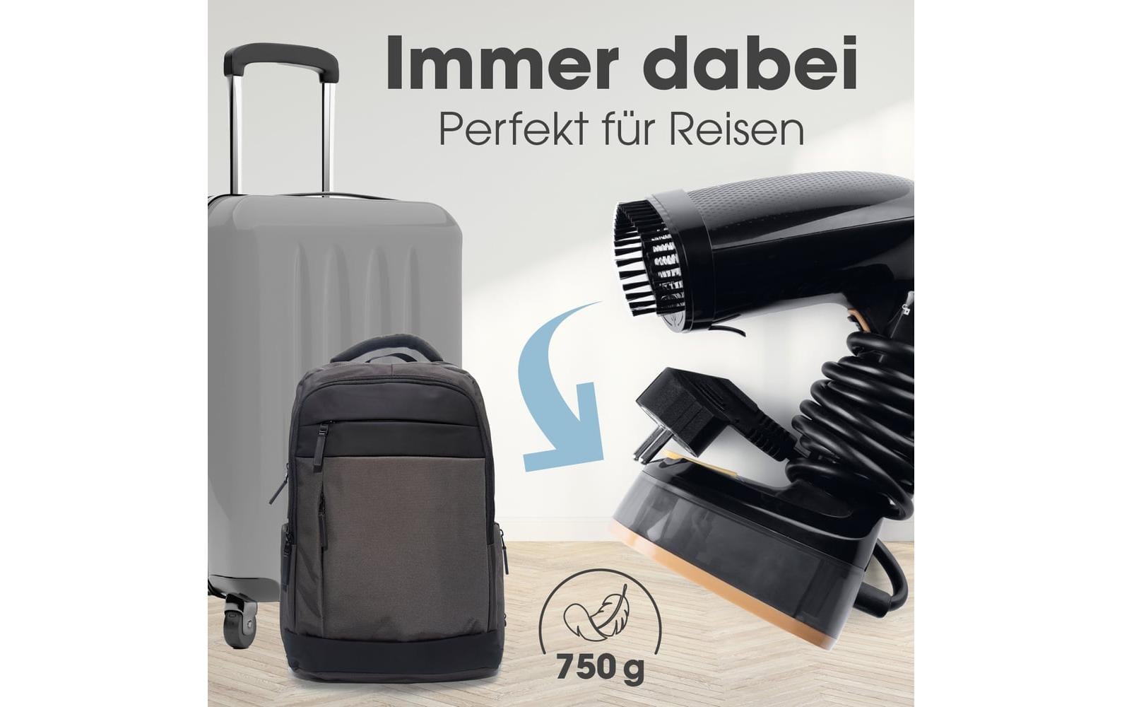 Dampfbürste 2-in-1 – 1600W schwarz 165 ml Tank 1600 WDampfglätter