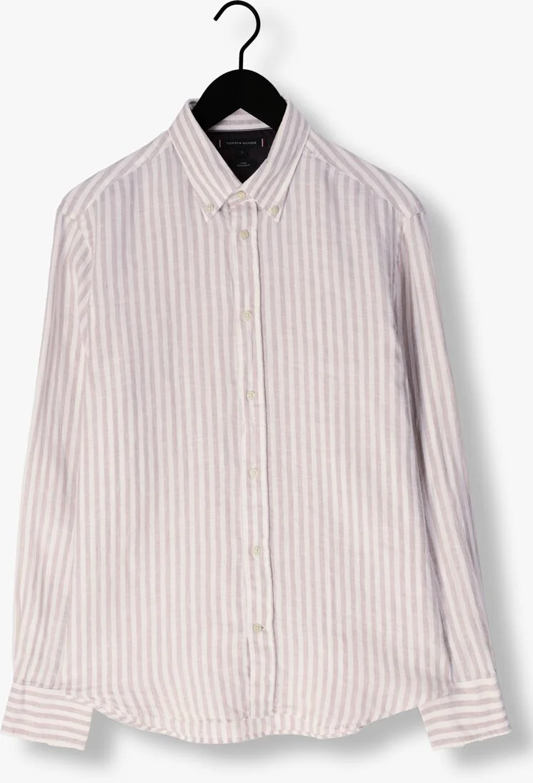 TOMMY HILFIGER beige tommy hilfiger casual overhemd dc bold linen stripe shirt