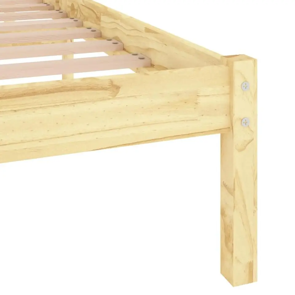 vidaXL - Bed frame met lattenbodem - Naturel - Massief grenenhout - 140x200 cm