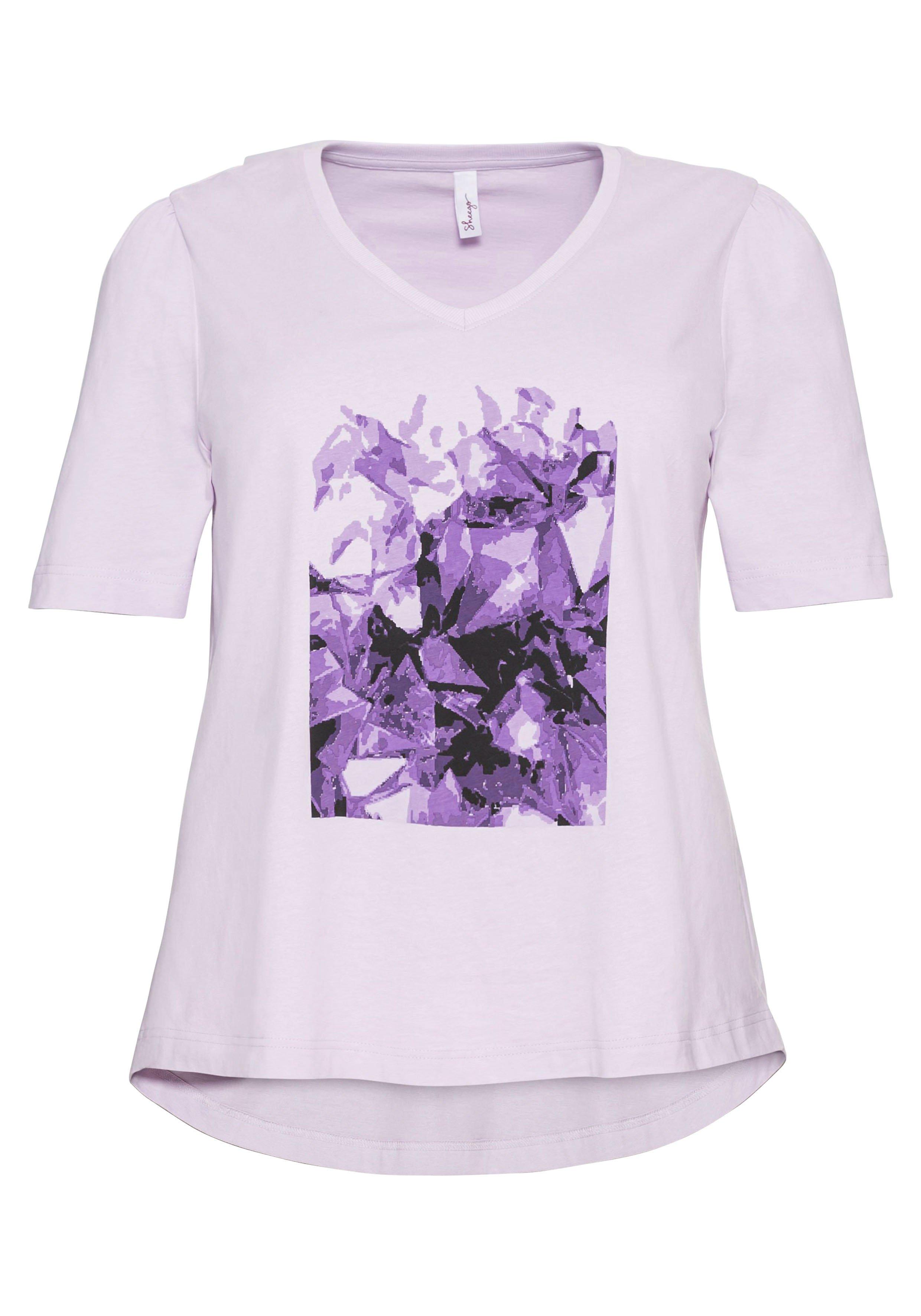 Shirt aus Jersey, mit V-Ausschnitt und Frontdruck