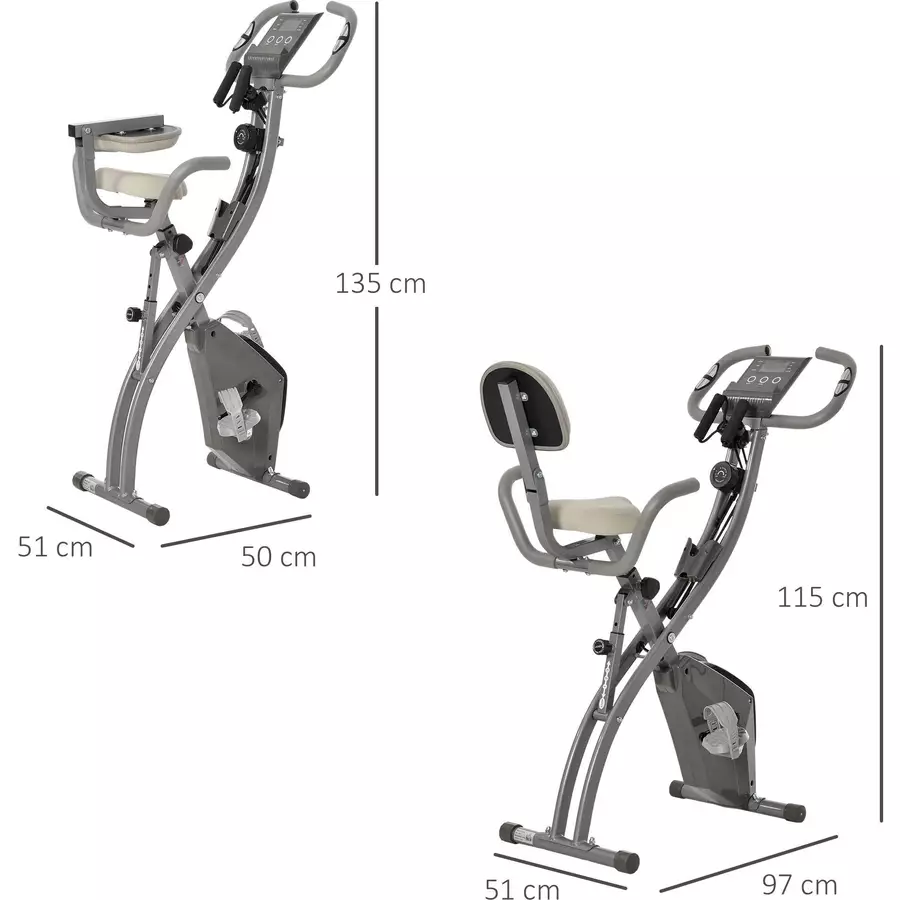 HOMCOM Fahrradtrainer mit LCD Display grau
