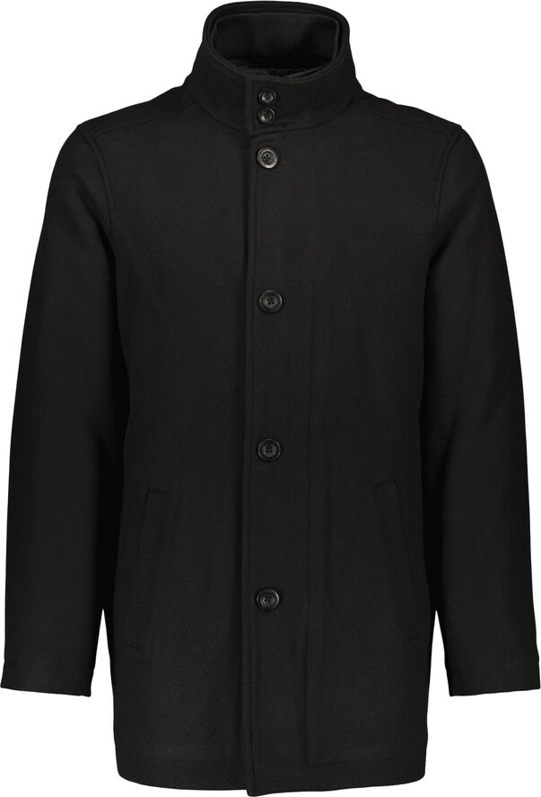 Bison Relaxed-fit wool car coat Sort