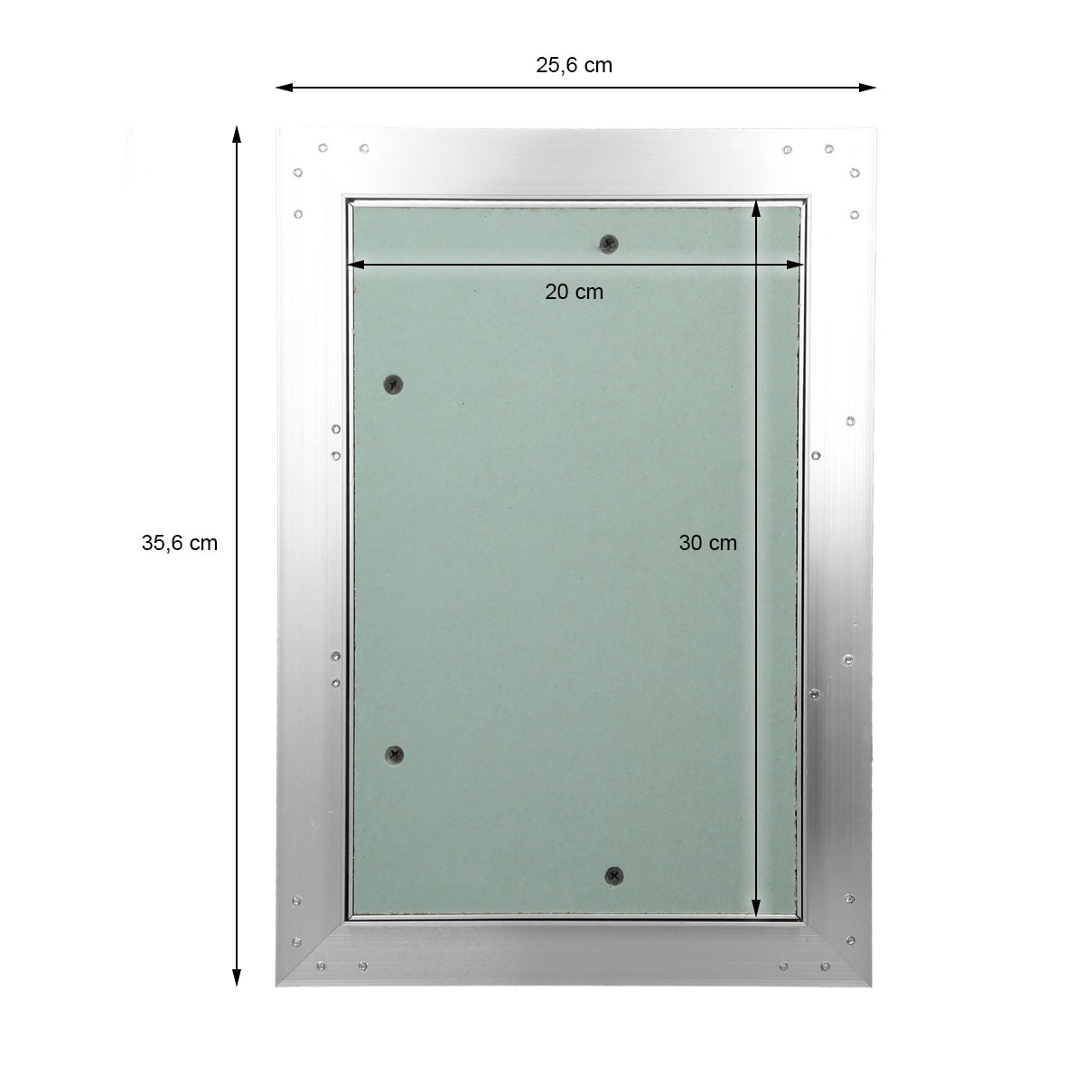 ECD Duitsland Toegangspaneel/Toegangsdeur met gipsplaatinzetstuk 200x300mm, 12,5mm gipsplaat, Aluminium frame, Toegangsdeur/Onderhoudsluik/Reinigingsluik/Onderhoudsopening, Geschikt voor vochtige ruimtes, Gipsplaatconstructie