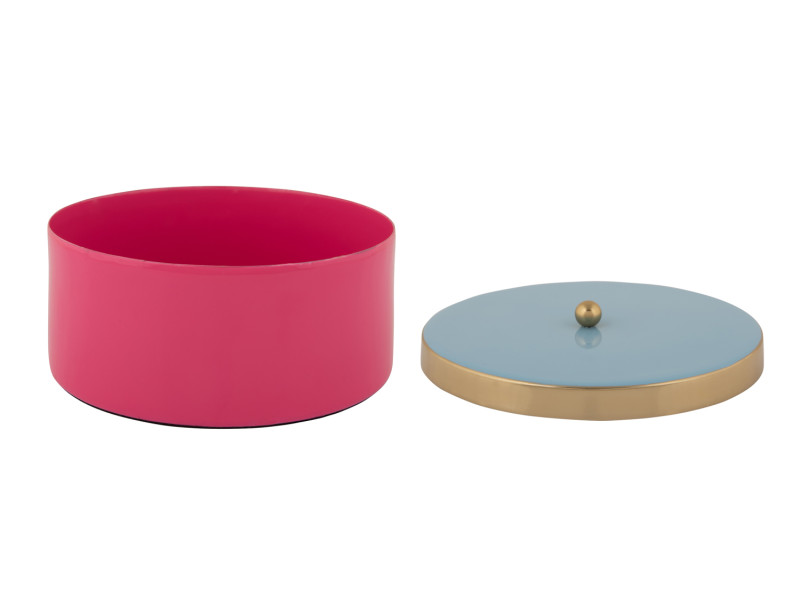 Storage Box Double Funky Medium PT4253BL Aqua blue & peach orange