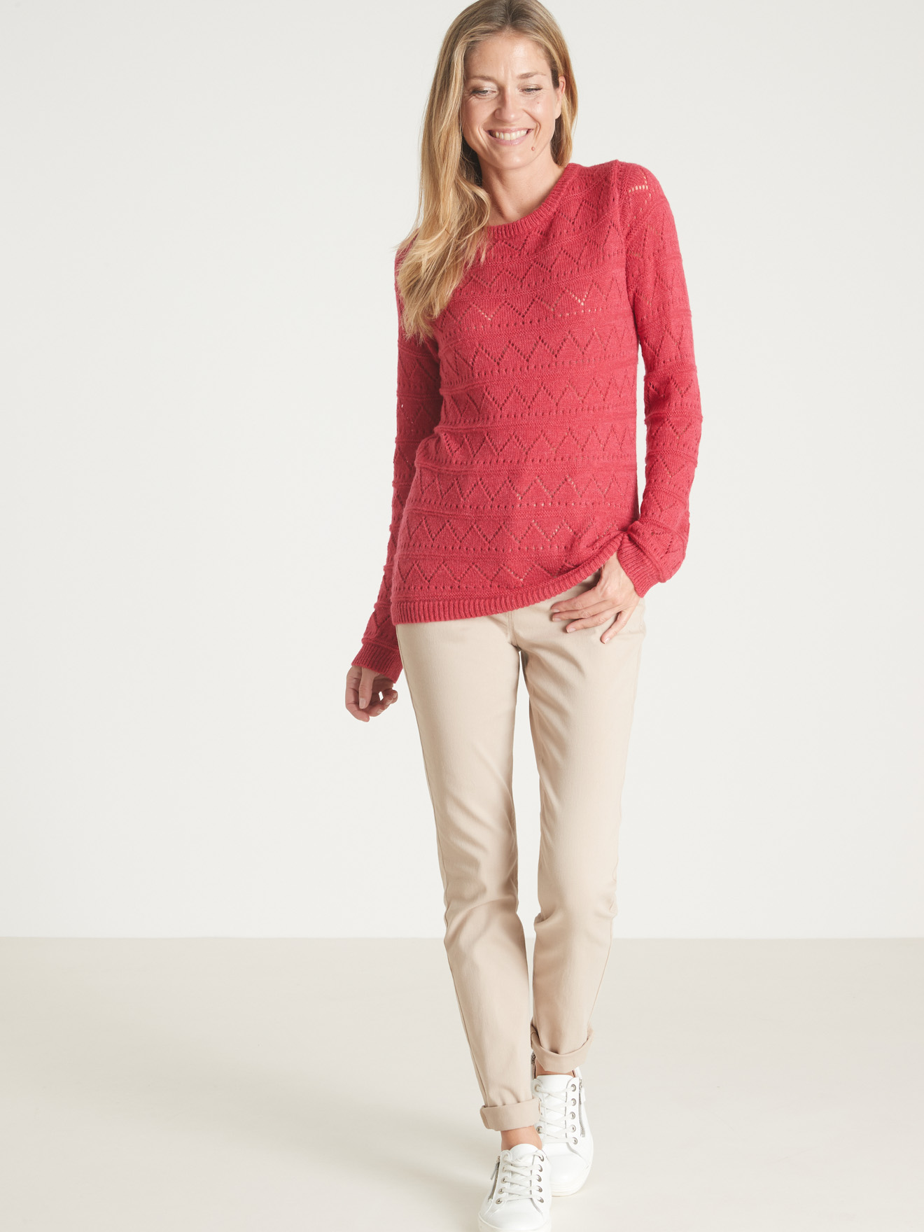 Pull fantaisie avec laine et alpaga