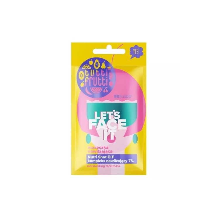Farmona Tutti Frutti Let's Face It feuchtigkeitsspendende Gesichtsmaske mit Feuchtigkeitskomplex 7 % + Nutri Shot E + F 7 g