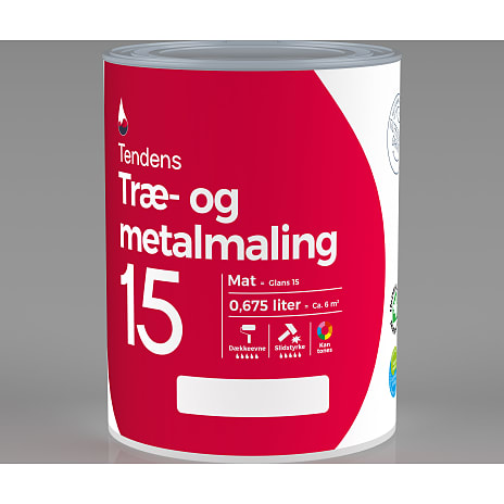 Tendens træ- og metalmaling mat 15 0,675 liter - modehvid
