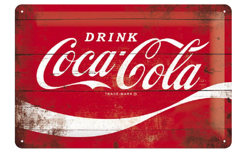 Schild Coca-Cola 20 x 30 cm, MetallBlechschild im Retro Design
