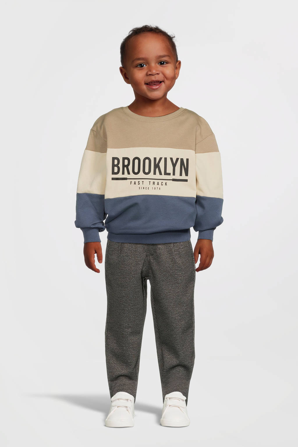NAME IT baby geruite slim fit broek NKMSILAS