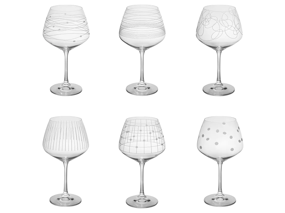 Coffret de 6 verres à pied dégustation Graphik 58 cl