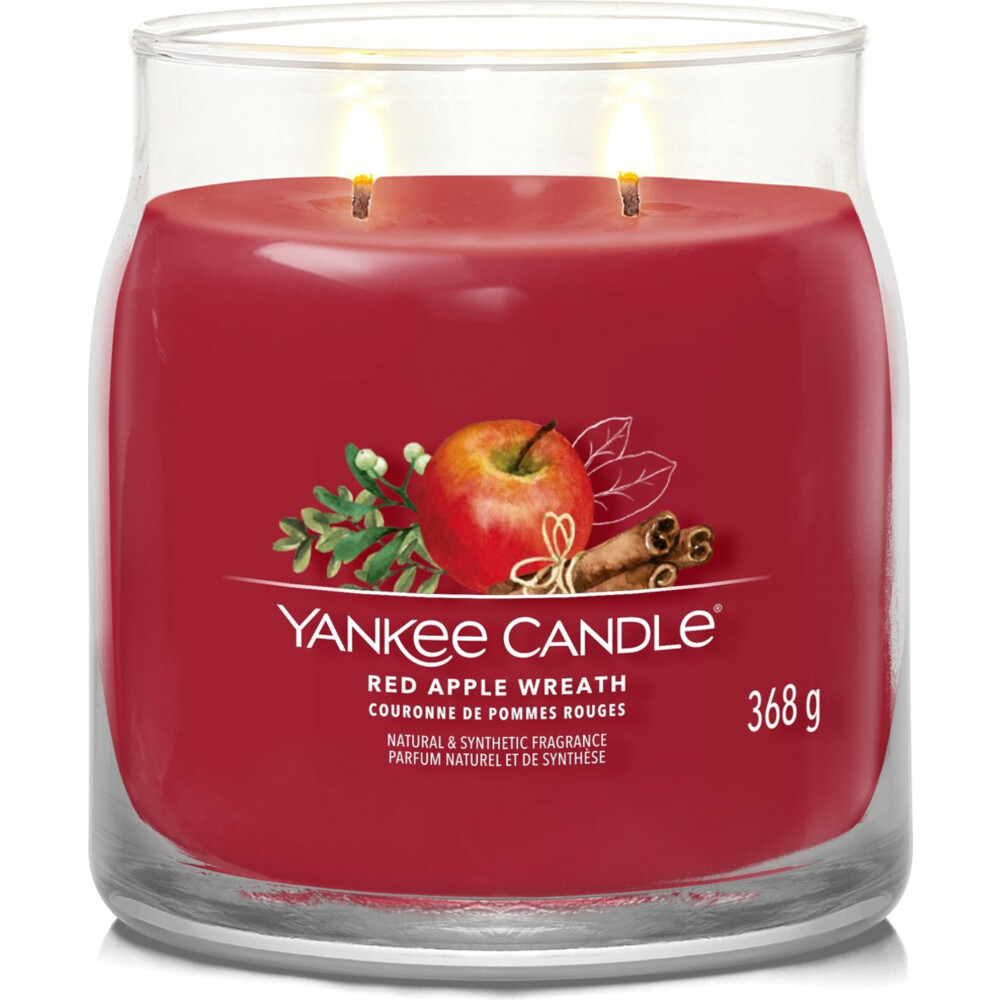 Yankee Candle Geurkaars Medium Jar Red Apple Wreath368 gr