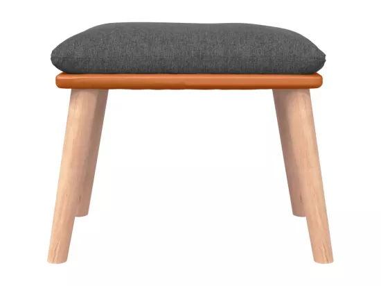 Chaise à bascule avec repose-pied Gris foncé Tissu
