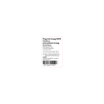 KARWEI kraagplug 8x50mm duim 5,5x70mm wit 2ST