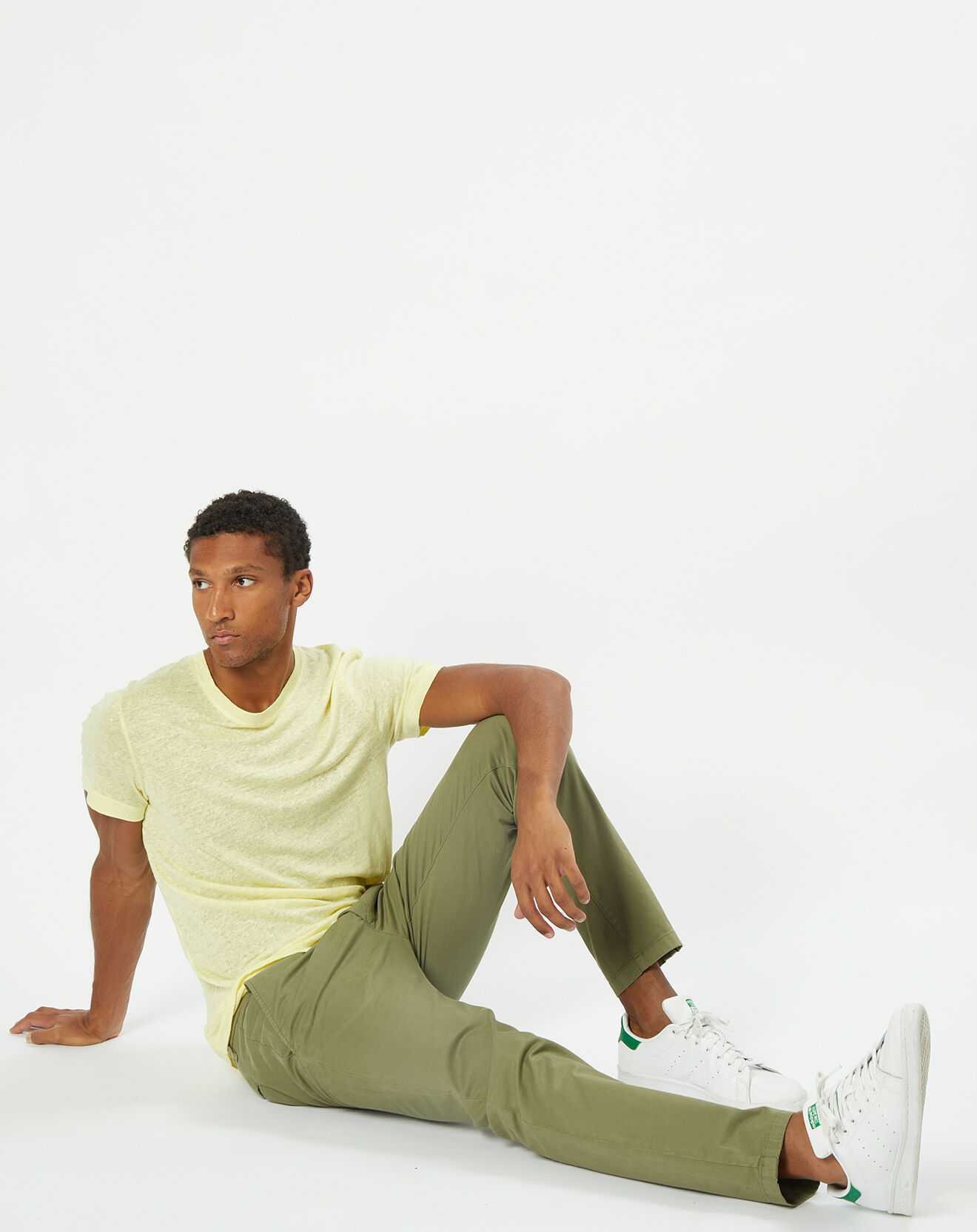 Marc O'Polo T-Shirt 100% Lin manches courtes Col Rond jaune