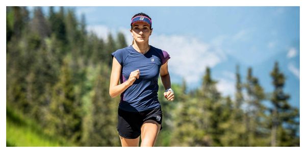 Maillot manches courtes Femme Compressport Performance Bleu/Rose