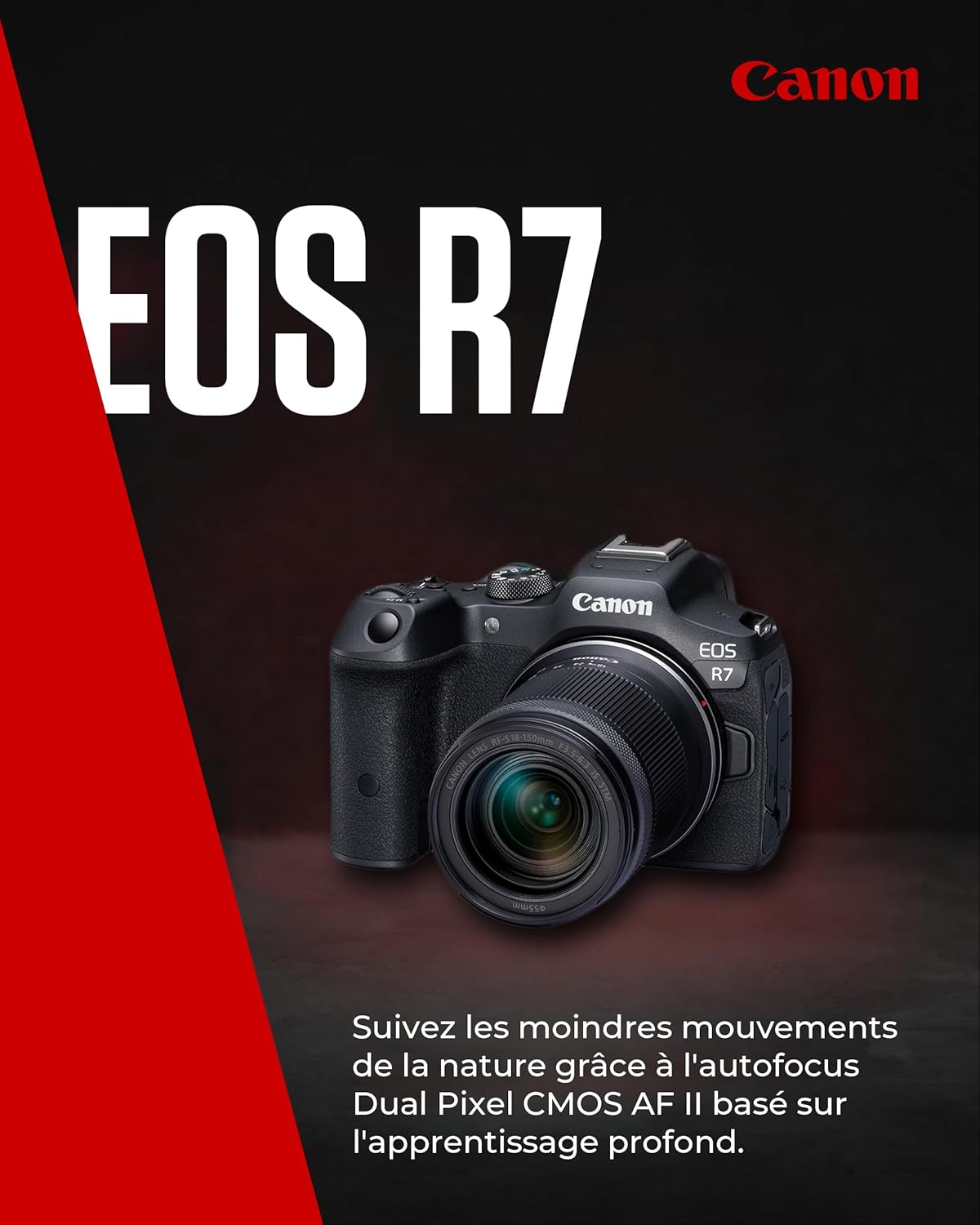 Canon EOS R7 Appareil Photo avec Objectif RF-S 18-150mm F3.5-6.3 is STM, Appareil Photo Hybride, AF CMOS Dual Pixel II, Enregistrement Vidéo 4K 60p, Prise de Vue en Continu, Bluetooth, Wi-FI, WLAN
