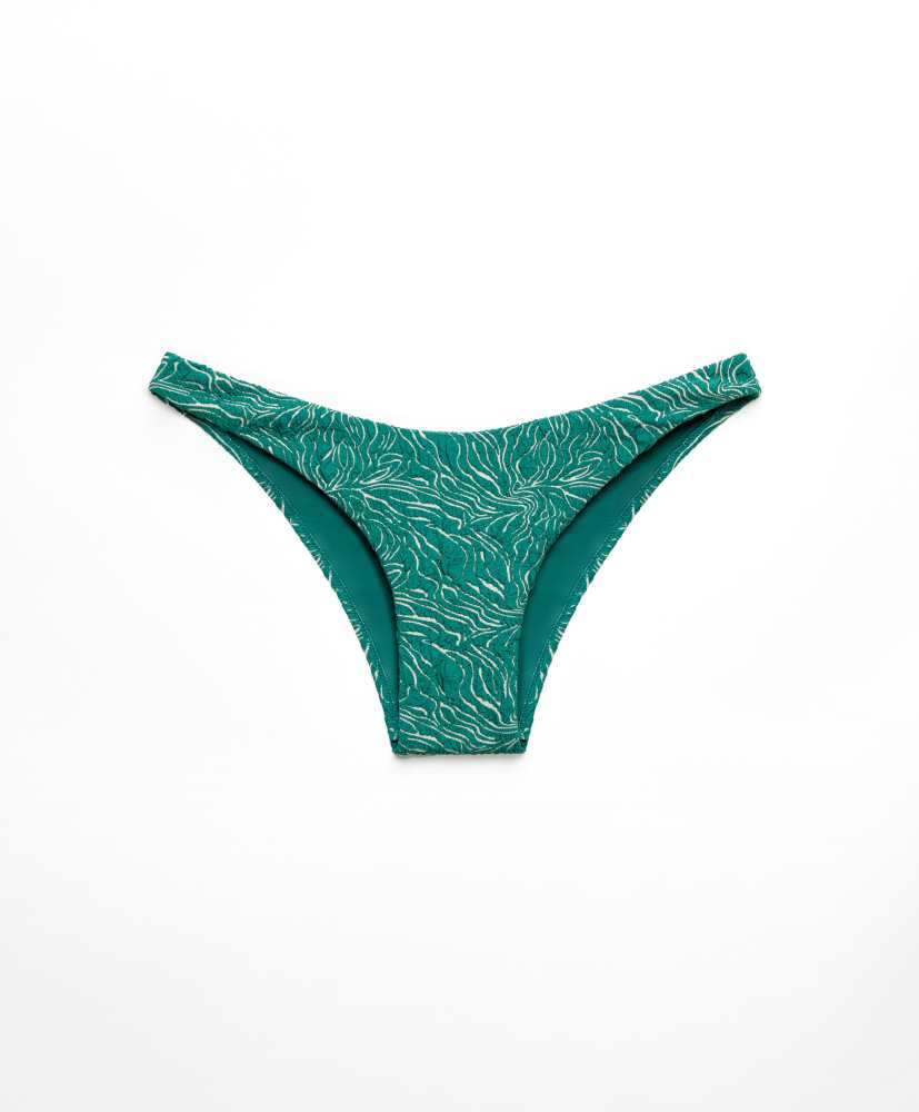 biquíni meia-calça jacquard com corte em U