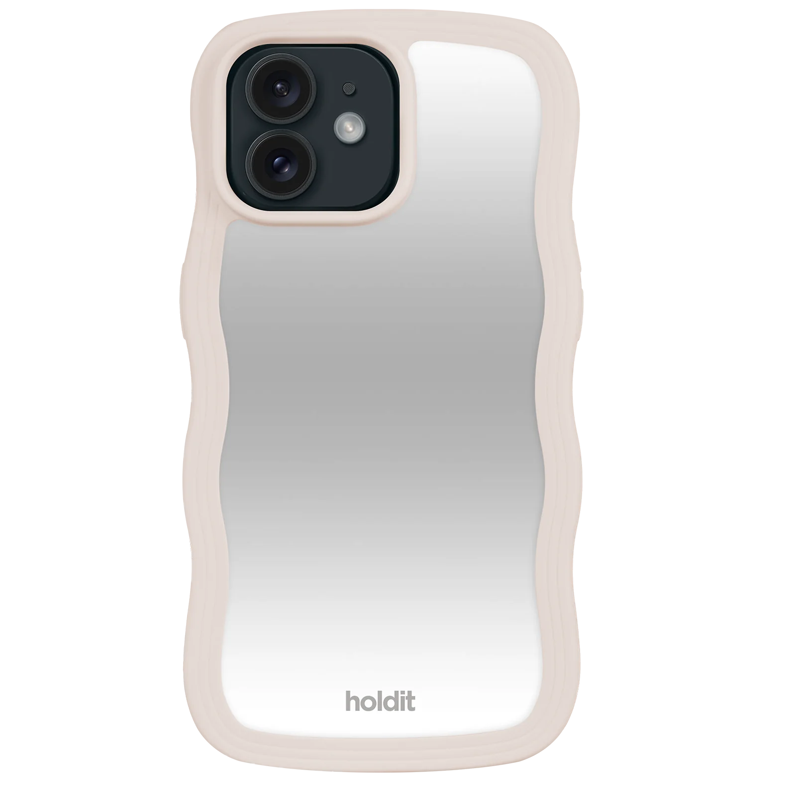 Holdit  Wavy iPhone cover - Light Beige/Mirror