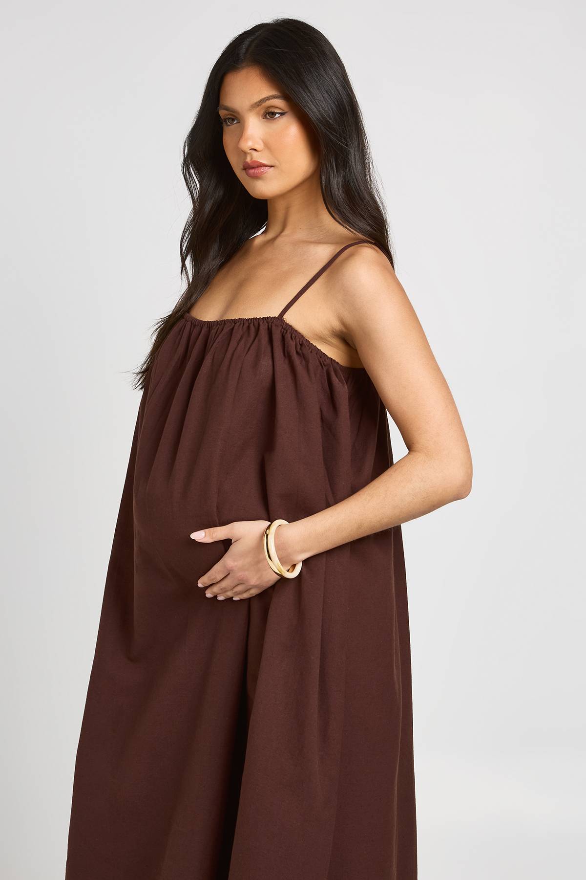 boohoo Robe Maxi De Maternité Volumineuse Avec Poches
