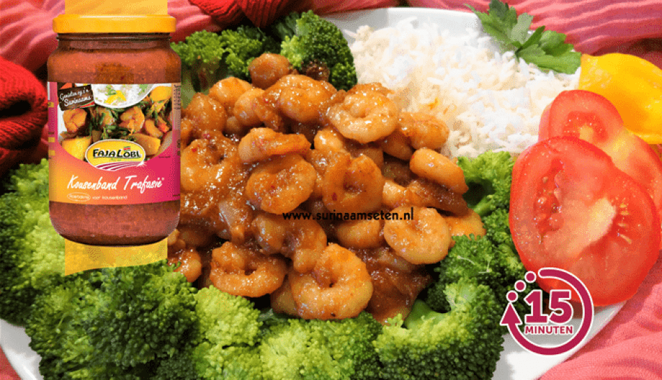 Chinese wokgarnalen met broccoli