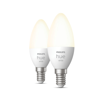 Philips Hue kaarslamp - warmwit licht 6W - 2 pack - E14