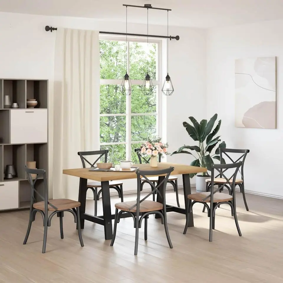 vidaXL Eettafel NOAIN met A-poten - Naturel - Massief grenenhout - 160x90 cm