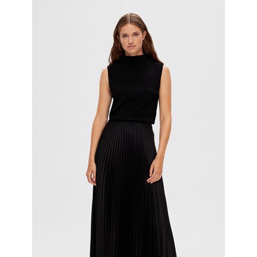 Selected Femme Caro Knit Top, Black, S