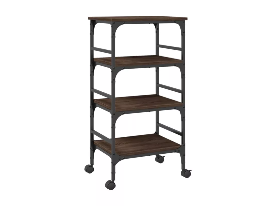Chariot de cuisine chêne marron 45x35x89,5 bois d'ingénierie