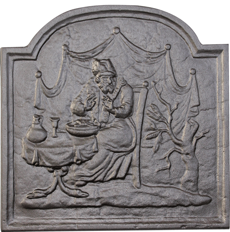 Plaque de cheminée le devin h. 49 cm x l. 49 cm