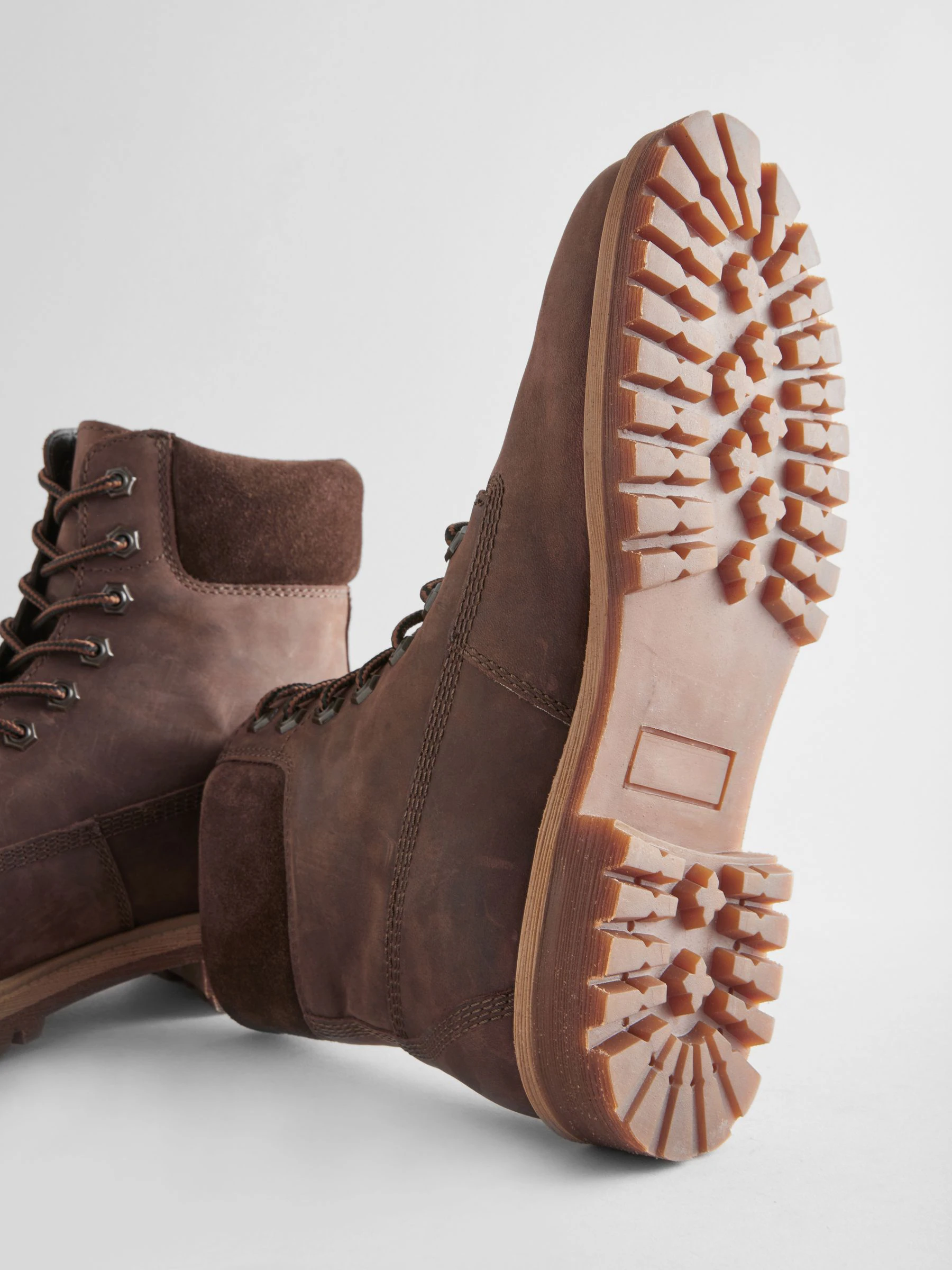 Bruin - Leren laarzen met veters