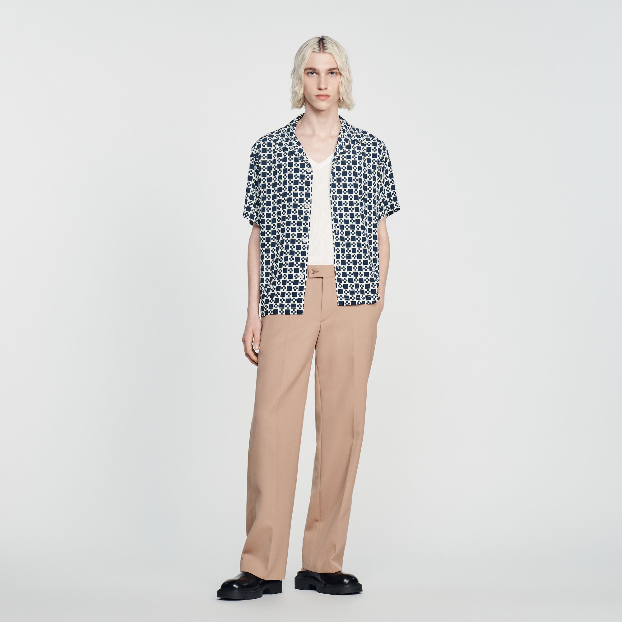 Chemise fluide á manches courtes Homme