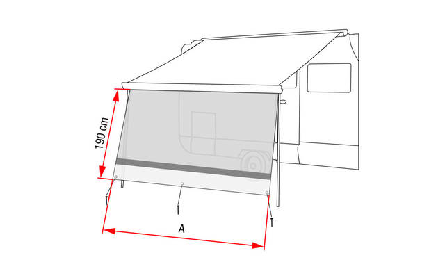 Fiamma Sun View XL Markisenaufsatz Vorderwand, Sonnenschutz Markise Vorderwand