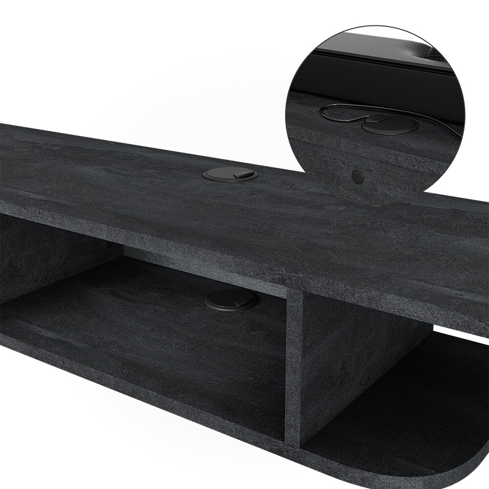 Vicco CD-Regal Lorio Schwarz Beton 105 x 18,2 cm offene Fächer
