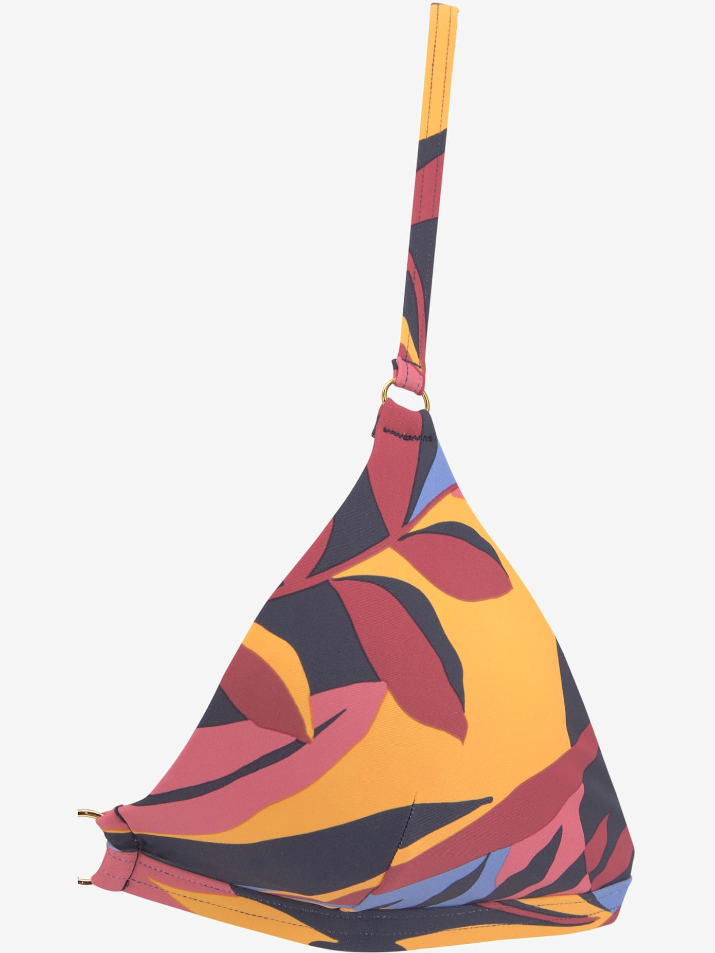 Bikini triangle imprimé feuilles abstrait
