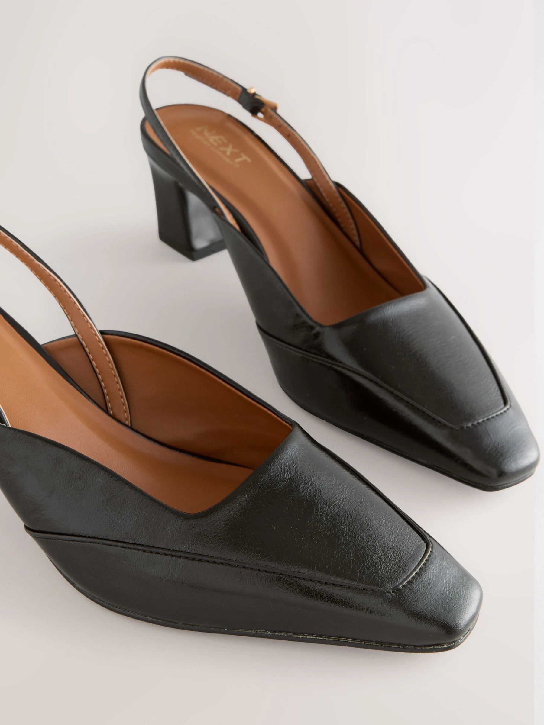 Zwart - Forever Comfort® Square Toe Slingback Heels