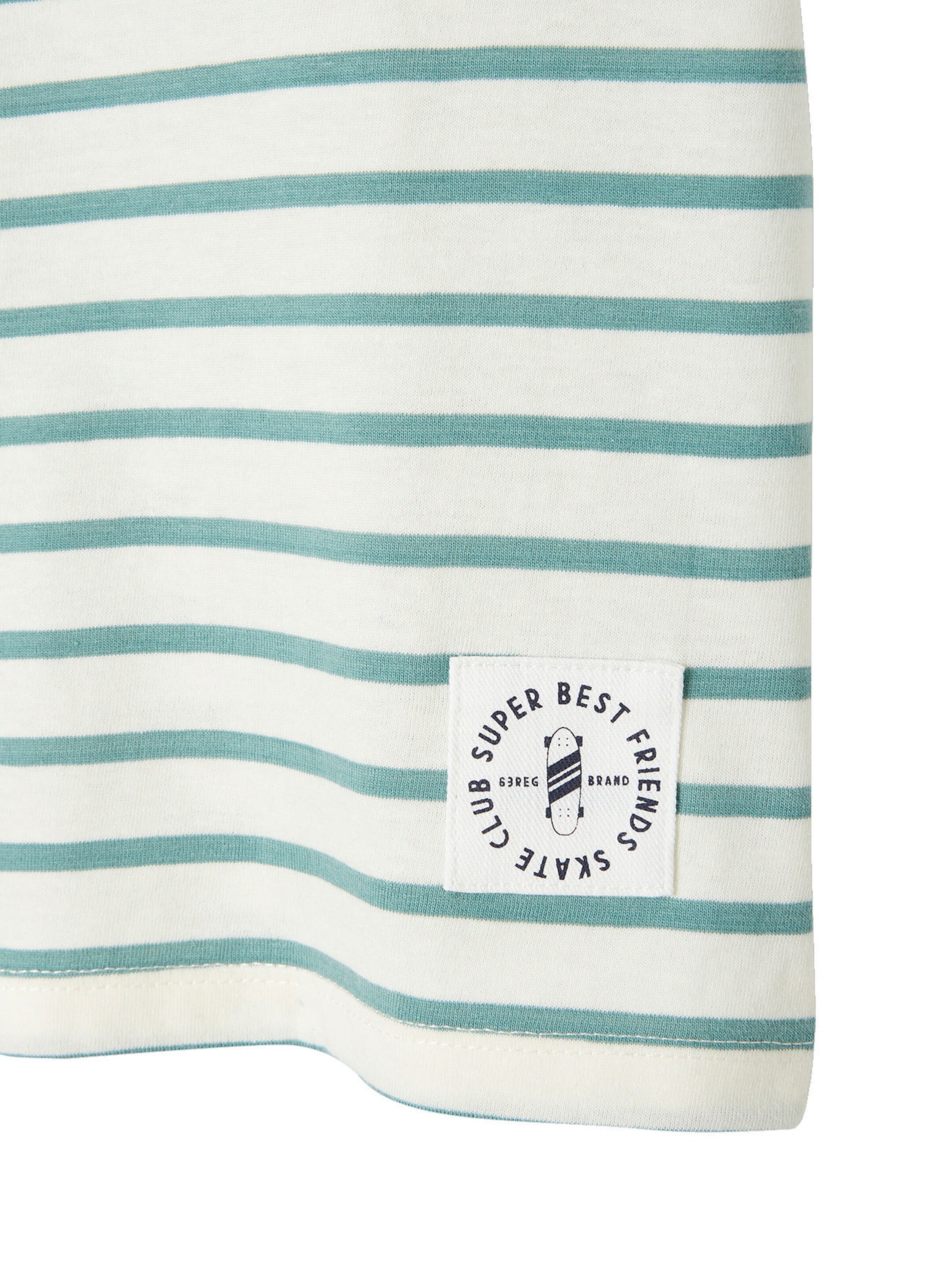 Vertbaudet Jungen T-Shirt mit Streifen aqua gestreift