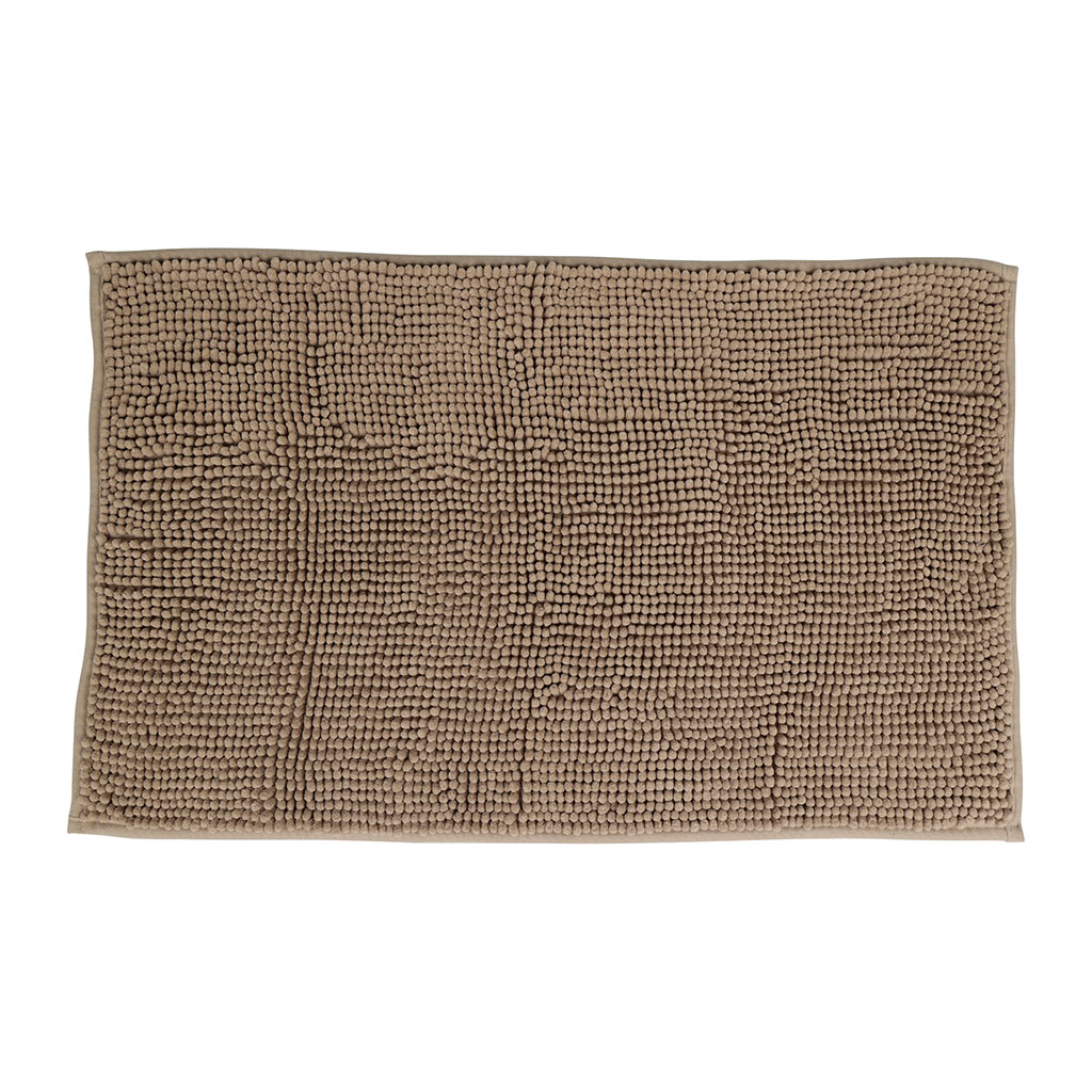 Tapis de bain chenille taupe 45x75cm