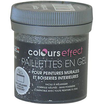 Gel effet paillettes argenté 80 ml Colours